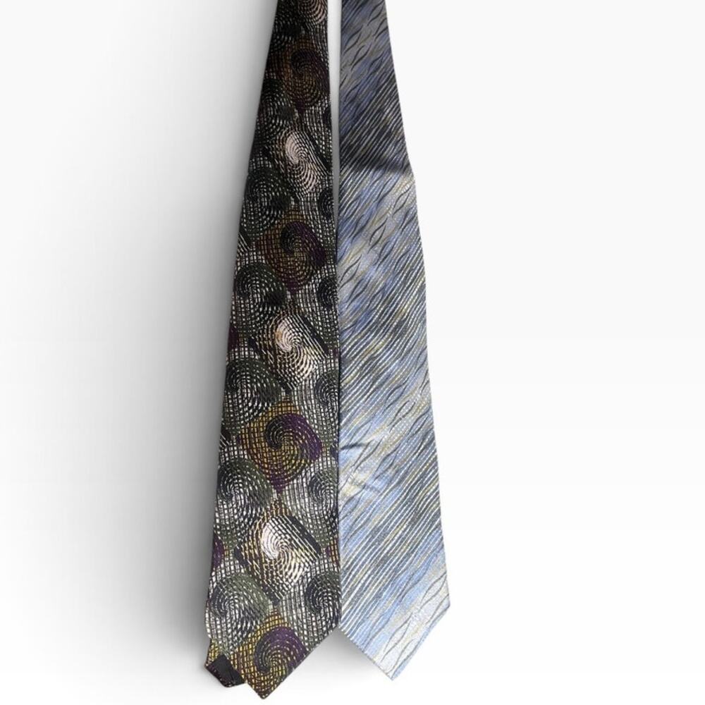 2 Silk Men's Ties - Jhane Barnes Made in Japan & Tina Cosina Made in Italy